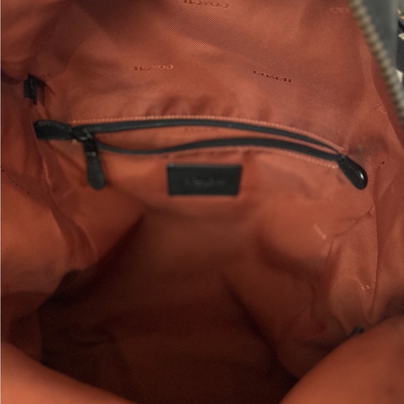 COACH Academy Backpack Travel Laptop Bag Dot Diamond Print Black Cordura - Picture 8 of 15